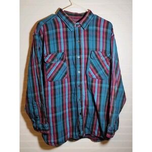Coleman Big Men Shirt‎ XXL Multicolor Striped Plaid Flannel Button Up Pockets